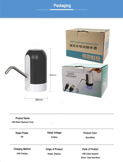 USB Rechargeable⚡ Automatic Water 💧& Oil 🛢Dispenser Pump – Wireless Portable Electric Liquid Bottle Pump