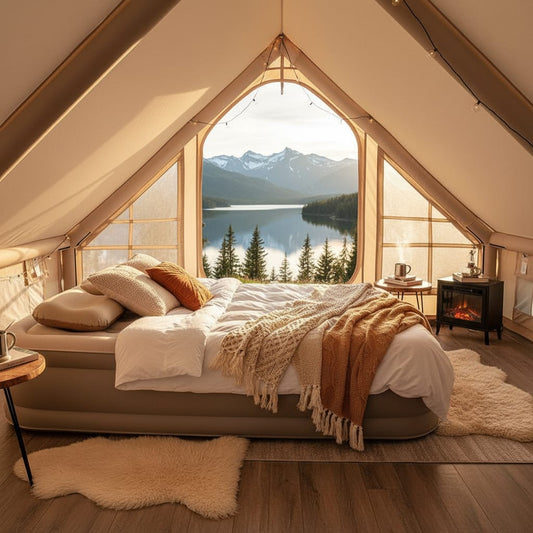 One Click  👆Inflation  💨Double Air Bed 🛌 – Premium Inflatable Mattress with Built-In Pump 🔋 & Pillow