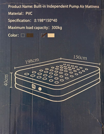 One Click  👆Inflation  💨Double Air Bed 🛌 – Premium Inflatable Mattress with Built-In Pump 🔋 & Pillow