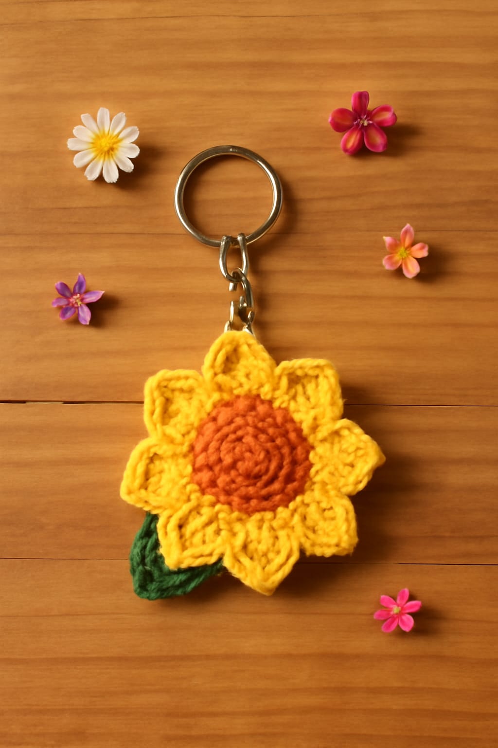Handmade🧶 Crochet🧵 🌻 Keychain – Cute Yellow💛 Flower🌼 Bag Charm