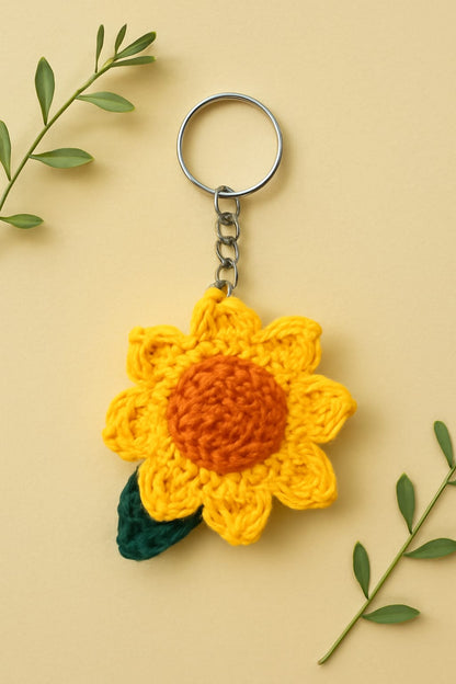 Handmade🧶 Crochet🧵 🌻 Keychain – Cute Yellow💛 Flower🌼 Bag Charm