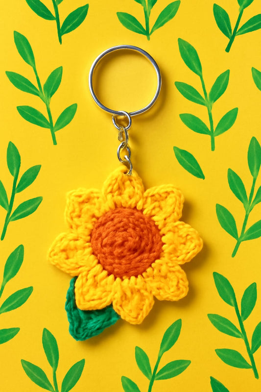 Handmade🧶 Crochet🧵 🌻 Keychain – Cute Yellow💛 Flower🌼 Bag Charm