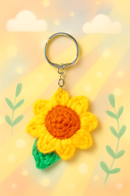 Handmade🧶 Crochet🧵 🌻 Keychain – Cute Yellow💛 Flower🌼 Bag Charm