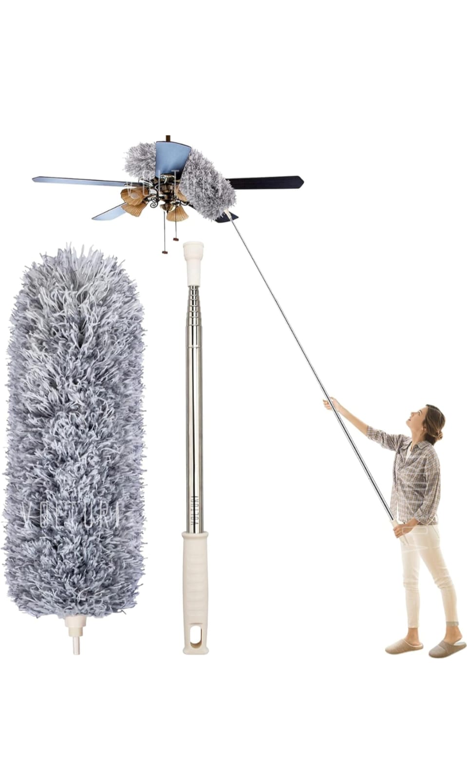 Extendable Microfiber Duster🧹 for Cleaning🧼✨ – Telescopic Dust 🌫Remover Wand, Fan cleaner