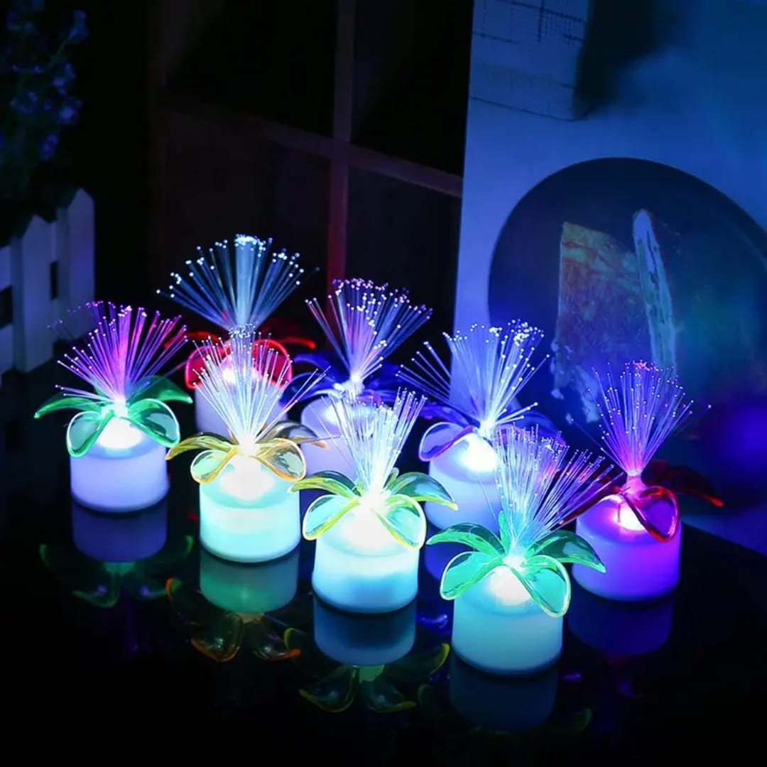 LED Fiber Optic🎇 Decorative Flower Night Lamp💡 – 7cm x 3.5cm