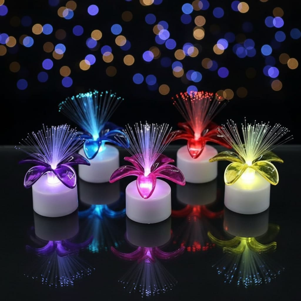 LED Fiber Optic🎇 Decorative Flower Night Lamp💡 – 7cm x 3.5cm