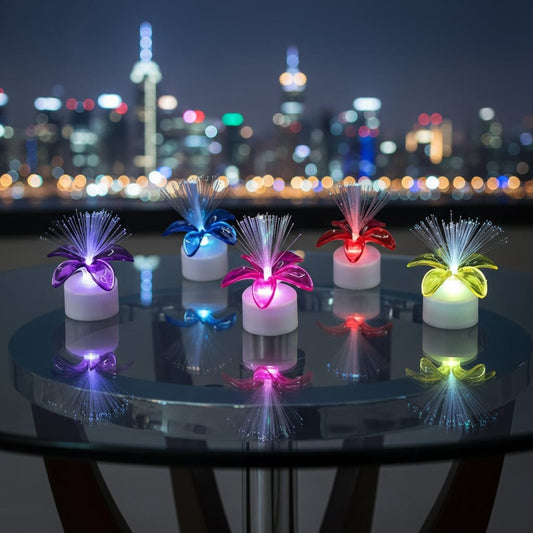LED Fiber Optic🎇 Decorative Flower Night Lamp💡 – 7cm x 3.5cm