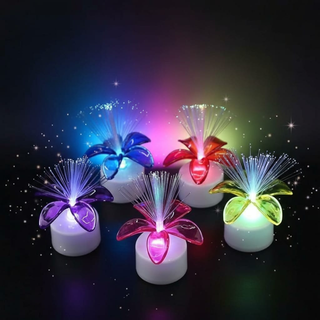 LED Fiber Optic🎇 Decorative Flower Night Lamp💡 – 7cm x 3.5cm