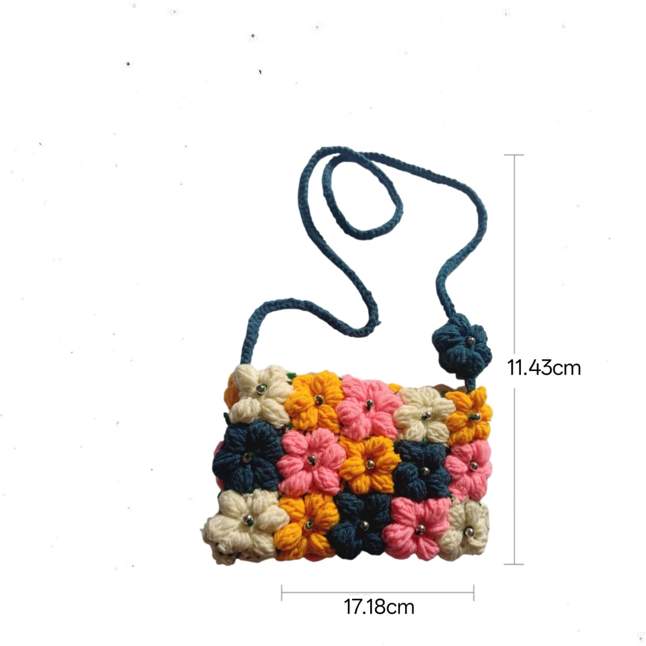 Multicolor🌈 Handmade Crochet🧶 Flower🌸🌼 Sling Ba